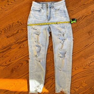 American Eagle Outfitters High Rise Light Blue Distressed Jeans